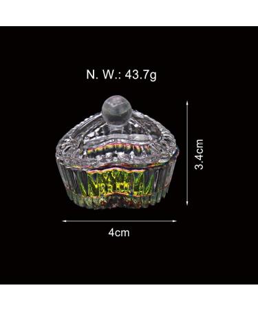 Rainbow Glass Crystal Acrylic Dappen Dish with Lid - Heart Shape | Nail Tool for Acrylic Powder Monomer | HJ-NAPB019-Heart - Buy Online on GoSupps.com