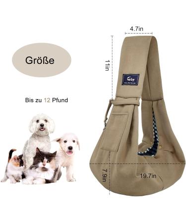 Shop Cuby Sling Pet Carrier for Dogs & Cats - Soft Cotton Khaki Travel Bag - Buy Online on GoSupps.com