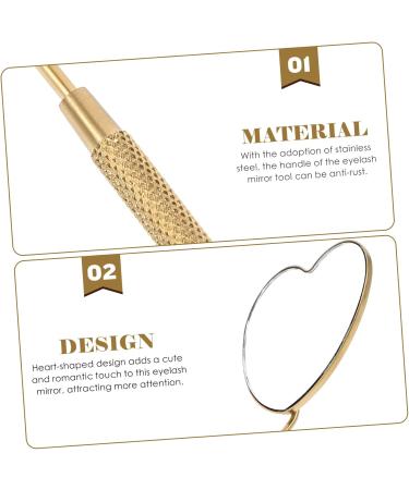 Beatifufu Grafting Eyelash Mirror Lash Inspection Mirror Handheld Mirrors Mirror Tool Handheld Lash Mirror Handheld Eyelashes Mirrors Glass Mirror Makeup Tools Stainless Steel Heart-Shaped - Buy Online on GoSupps.com