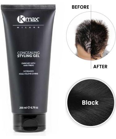 Kmax International SRL Kmax Hair Gel with Keratin Fibers Volume Effect 200 ml Color Gel for Thinning Hair Hair Gel for Women and Men Black - Buy Online on GoSupps.com