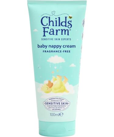 Childs Farm Baby Nappy Cream Fragrance Free Moisturising & Hydrating Suitable for Newborns with Dry Sensitive & Eczema prone Skin - 3.3 Oz