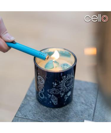 Cello Celestial Scented Candle with Turquenite Gemstones | Metallic Blue Candle with Blue Crystals | Ideal Astrology Gift for Men & Women - Buy Online on GoSupps.com