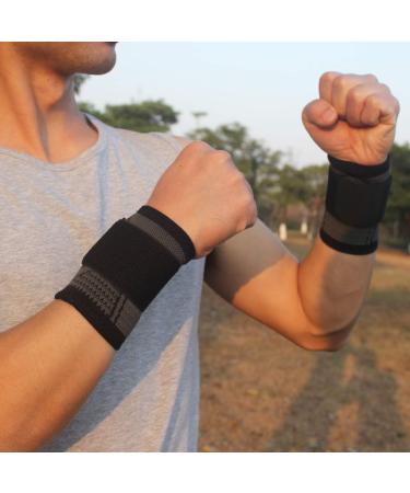 YUNYILAN 2 Pack Black Large Wrist Brace Carpal Tunnel Compression Wristbands for Pain Relief - Breathable Support Sleeves for Work, Fitness, Weightlifting - Sprains, Tendonitis - Buy Online on GoSupps.com