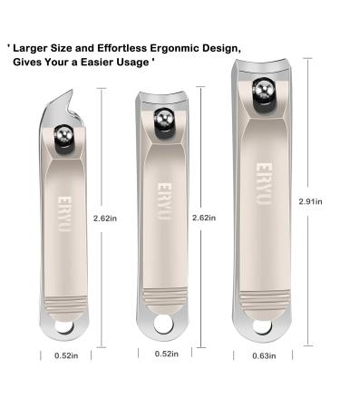 Eryu 5-Piece Stainless Steel Nail Clippers Set with Leather Travel Case - Professional Nail and Toenail Clippers for Thick Nails - Ideal Dad & Mom Gift - Brown - Buy Online on GoSupps.com