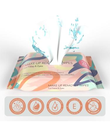 GR Cosmetics Makeup Remover Wipes - Hypoallergenic Facial Cleansing Cloths for Face and Eyes - 25 Ct (3 Pack) - Buy Online on GoSupps.com