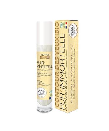 Pur'immortelle Bio Eye Contour - Hyaluronic Acid - Caffeine - Cornflower - 15ml - Propos'Nature - Certified Organic