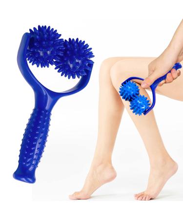 2 massage balls Massage Roller massage roller with handle and nubs self -massage roller massage device Fascia ball for back legs feet hands muscle pain blue handle - Buy Online on GoSupps.com