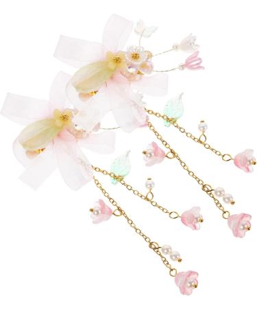 Beaupretty 3 Pairs tassel flower hair clip infant hair accessories pink hair clips infant hair clips ribbon pink hair clips for babies girl hair accessories child flower hairpin Hanfu - Buy Online on GoSupps.com