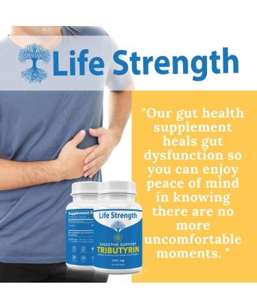 Life Strength Tributyrin Butyrate Supplement | Digestive & Immune Support | Probiotics | 550mg, 90 Capsules - Buy Online on GoSupps.com