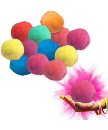 12-Pack Refillable Color Powder Balls | 70g Bags | Portable Drawstring Bag | Ideal for Color Run, Marathon, Gender Reveal, and Festivals - Buy Online on GoSupps.com