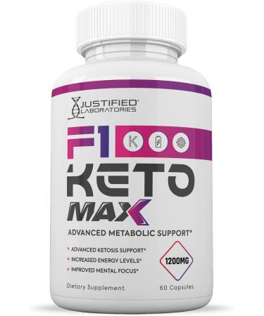 F1 Keto Max 1200MG Pills with Apple Cider Vinegar & goBHB - Advanced Ketogenic Supplement for Ketosis Support - 60 Capsules - for Men & Women - 1 Pack - Buy Online on GoSupps.com