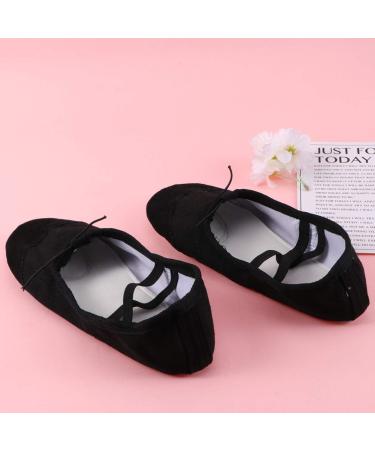 Healifty Women's Black Leather Ballet Flats - Size 43 | Full Sole Dance & Yoga Shoes - Buy Online on GoSupps.com