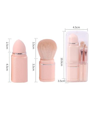 Buy Soft Retractable Makeup Brush Set - Portable Mini Brushes for Travel (Light Beige) | Best Quality eCommerce Shipping Worldwide - Buy Online on GoSupps.com