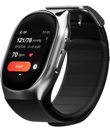 YHE BP Doctor Pro, Blood Pressure Watch with Patented Cuff, Wrist BP Monitor, Smartwatch for HRV, Heart Rate, Sleep and Sports Tracking with App for Android iPhone - Black