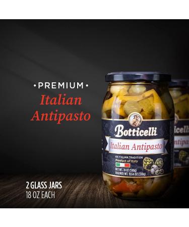 Botticelli Premium Italian Antipasto Jar (2-Pack) - Artichoke, Olives & Mushroom - Gluten-Free - 18oz - Buy Online on GoSupps.com