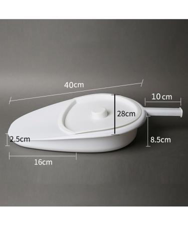 Medical Plastic Bedpan with Cover - Stable PP Bedpan Heavy Duty Smooth for Bed Bound Patient Elderly People with Disabilities White - Buy Online on GoSupps.com