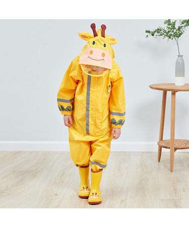 De feuilles Kids Button Rain Suit 7-9 Years Yellow | Waterproof Hooded Jumpsuit - Buy Online on GoSupps.com