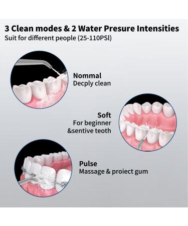 Portable Water Flosser for Teeth - Cordless Travel-Friendly IPX7 Waterproof with Telescopic Tank & 3 Modes - Buy Online on GoSupps.com