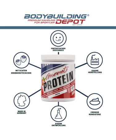 Bodybuilding Depot Gourmet Whey Protein 500g - Delicious Strawberry Flavor Creamy Texture No Additives - Buy Now! - Buy Online on GoSupps.com