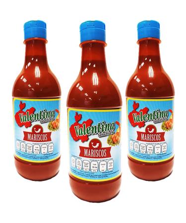 Valentina Mariscos 370ml (Pack 3) / Mexican Salsa Picante Medium Hot Sauce for Seafood