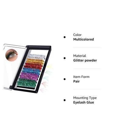 Multicolored Glitter Lash Extensions for Halloween Party Makeup | 0.15 D Mix 15-20 mm - Buy Online on GoSupps.com