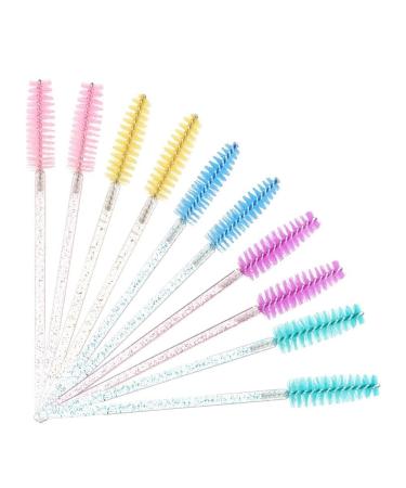 50 Pcs Disposable Mascara Wands Eyelash Brush Spoolies for Eyebrow Eye Lash Extension (Multicolour)