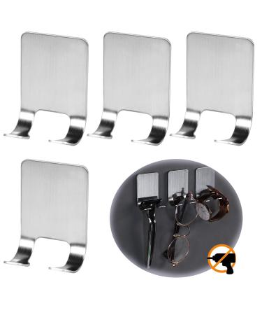 Inherited 4 Self -adhesive razor holder wall hanger stainless steel hook for shower cell phone razor hook stand bathroom at home kitchen organizer