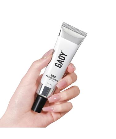 GAOY Solid Nail Glue Gel for Nail Tips 30g Solid Nail Gel Strong Solid Nail Glue for Press Ons Fake Nail Tips and Acrylic Nail Tips UV Light Cure