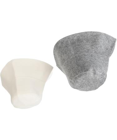 ANGGREK Sauna Bath Hat - Water Absorbent Felt Hat for Men & Women | Comfortable Head Protection in White & Gray - Buy Online on GoSupps.com