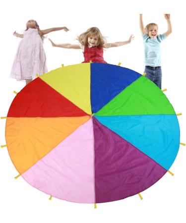 Kids Parachute: Giant Multicolored Play Canopy with 16 Handles - Indoor & Outdoor Toy for Teamwork and Fitness | 3.6m/142 - Buy Online on GoSupps.com