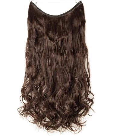 Invisible Secret Hidden Wire in Hair Extensions 20 Inches Long Wavy Curly Synthetic No Clip in Hairpieces Miracle Translucent Fish Line Medium Brown - Buy Online on GoSupps.com