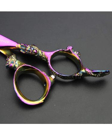 5.5 in. Professional Hairdressing Scissors 440c high Hardness Stainless Steel Salon Hairdresser Hair Cut with thinning Hair Scissors Set Purple - Buy Online on GoSupps.com