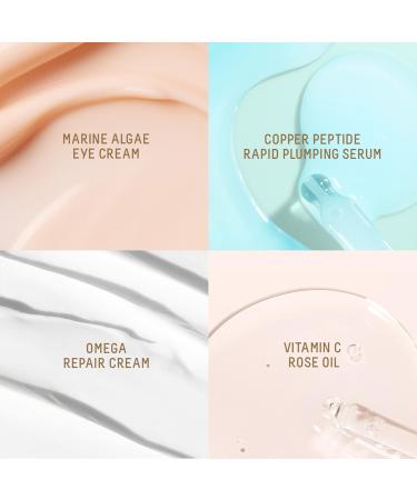 Biossance Miracle Moisture Set - Vitamin C Rose Oil Copper Peptide Serum Omega Repair Cream & Marine Algae Eye Cream | International Shipping Available - Buy Online on GoSupps.com