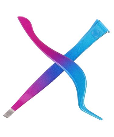 WOFASHPURET 1 Set Set Blue Pink Love Fake Eyelashes Eyelash Curler Tweezers Eyebrow Tweezers for Adult Precision Tweezer Cosmetic Eyebrow Brush Tool Trimming Eyebrow Tweezers
