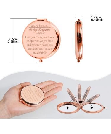 Sophauteem Daughter Gift Compact Mirror - Unique Makeup Mirror for Teen Girls - Perfect for Wedding, Birthday, Graduation & More - Rose Gold - Buy Online on GoSupps.com