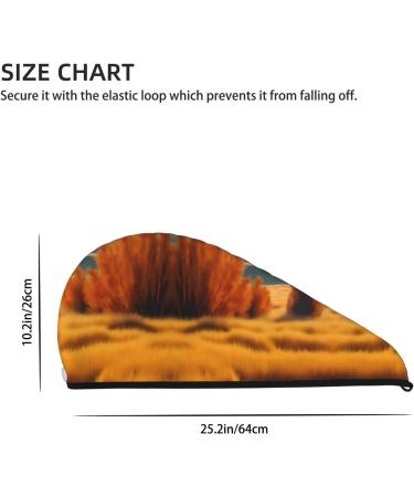 Buy Autumn Golden Grass Coral Velvet Hair Cap - Perfect for Drying Curly Thick Hair | Anti-Frizz Buttons Design - Buy Online on GoSupps.com