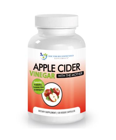 Apple Cider Vinegar Capsules - 100% Organic Apple Cider Vinegar Pills 1500 mg - Natural Digestion  Immune Booster Support & Cleansing Supplement with Probiotics - Made in The USA 120 Count (Pack of 1)