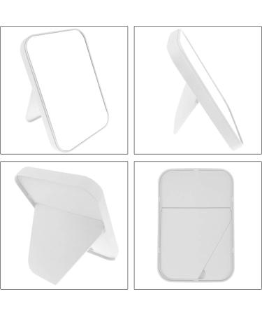 Coobbar Desk Makeup Mirror - Foldable Portable Square Mirror for Women - Elegant White Design - Buy Online on GoSupps.com