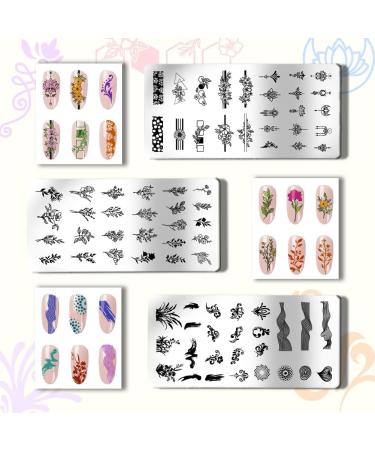 PH Pandahall 3-Piece DIY Nail Stamp Plate Set - Flower & Buddhism Nail Art Templates for Stunning Manicure Designs - Buy Online on GoSupps.com