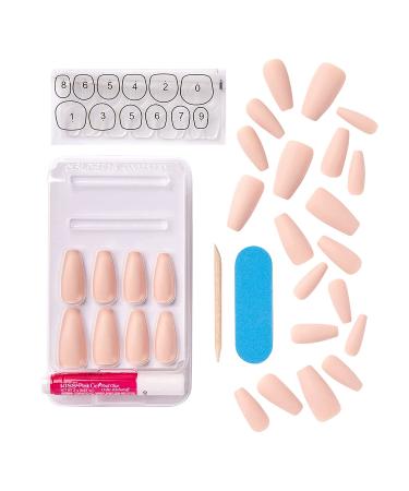 KISS Gel Fantasy Press-On Nude High Arch Nail Kit - 4 the Cause | Long Length | Includes 24 Mega Adhesive Tabs, Pink Gel Glue, Manicure Stick, Mini File + 28 Fake Nails - Buy Online on GoSupps.com