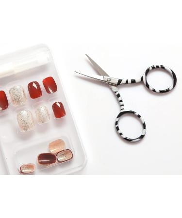 YJSStriving 3.5 Inch Small Beauty Eyebrow Trimmer Scissors - Zebra-stripe Design - Buy Online on GoSupps.com