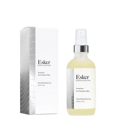 ESKER - Scent-Free Nourishing Body Oil For Sensitive Skin | Vegan Cruelty-Free Clean Beauty (4 fl oz | 120 ml) Nourishing 4 Fl Oz
