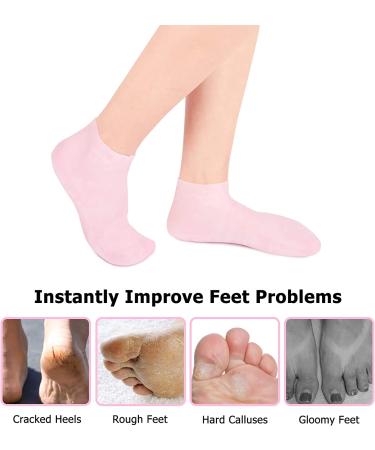 Moisturizing Silicone Socks for Women - Soft Gel Aloe Spa Pedicure Socks for Dry, Cracked Heels - Repair and Soften Rough Skin - Callus Treatment - 1 Pair - Buy Online on GoSupps.com