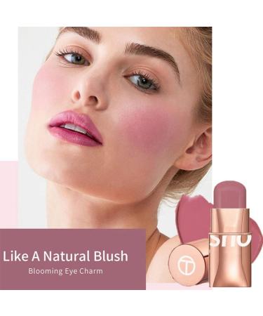 Waterproof Cream Blush Stick 3-in-1 Multi-Use Blusher Contour - Long-Lasting & Moisturizing (06 Pink Doting) - Buy Online on GoSupps.com