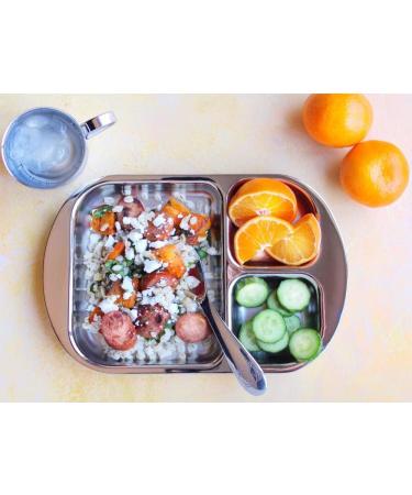Kiddobloom Children Stainless Steel Divided Plates (2 pc) - Fun Frog Design for Mess-Free Mealtime - Buy Online on GoSupps.com