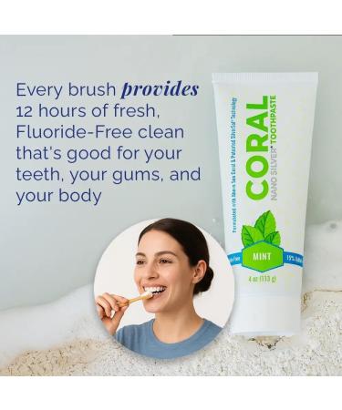 Coral Nano Silver Toothpaste Natural Fluoride Free Whitening & Remineralizing with Coral Calcium SLS Free Safe to Swallow Anti-Plaque & Fresh Breath Mint 4oz Mint 4 Ounce (Pack of 1) - Buy Online on GoSupps.com