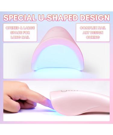 Makartt Mini Rechargeable UV LED Nail Lamp | Portable Nail Dryer with 2 Timers for Nail Art | Pink - Buy Online on GoSupps.com