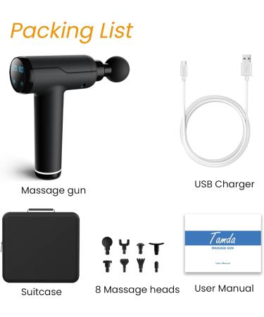 Buy Handheld Muscle Massage Gun 20-Speed Percussion Device with LCD Touchscreen 8 Massage Heads Cordless Deep Tissue Relief International Shipping Available - Buy Online on GoSupps.com