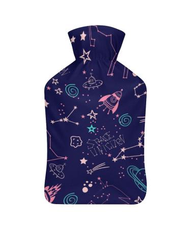 Unicorn Planet Hot Water Bottle With Cover Plush Bed Bottle Hand Warmer For Adults And Children 26.5X15.3cm