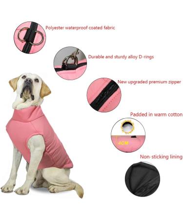 Buy Femax Waterproof Dog Jacket - Winter Warm Coat for Small & Medium Dogs | Padded Pet Vest in Pink Cherry Blossom - Buy Online on GoSupps.com